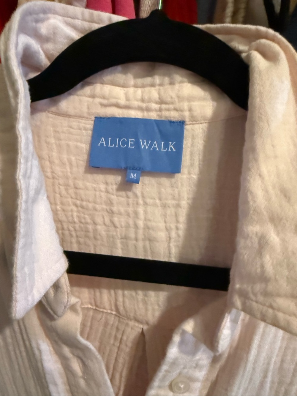 Alice walk PALE PINK SOLID medium gauze top - Picture 3 of 3